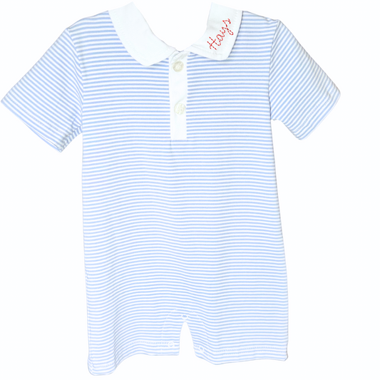 Blue & White Stripe Romper