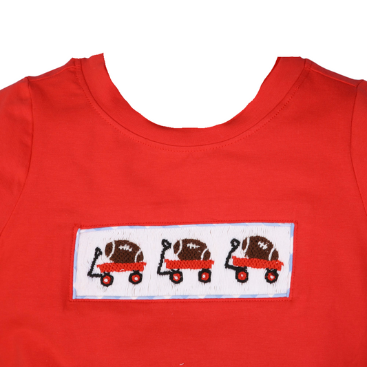 Smocked Football Wagon T-shirt