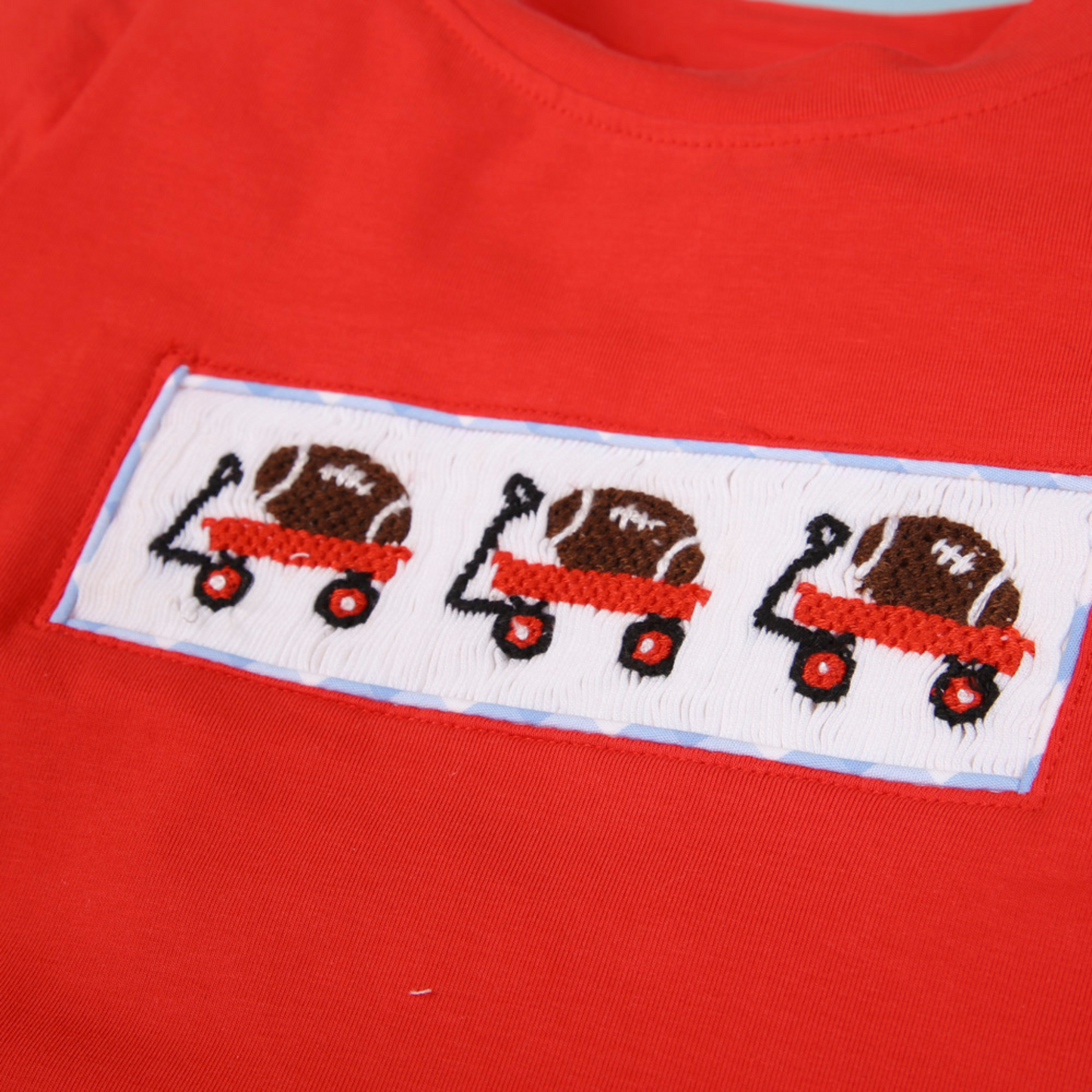 Smocked Football Wagon T-shirt