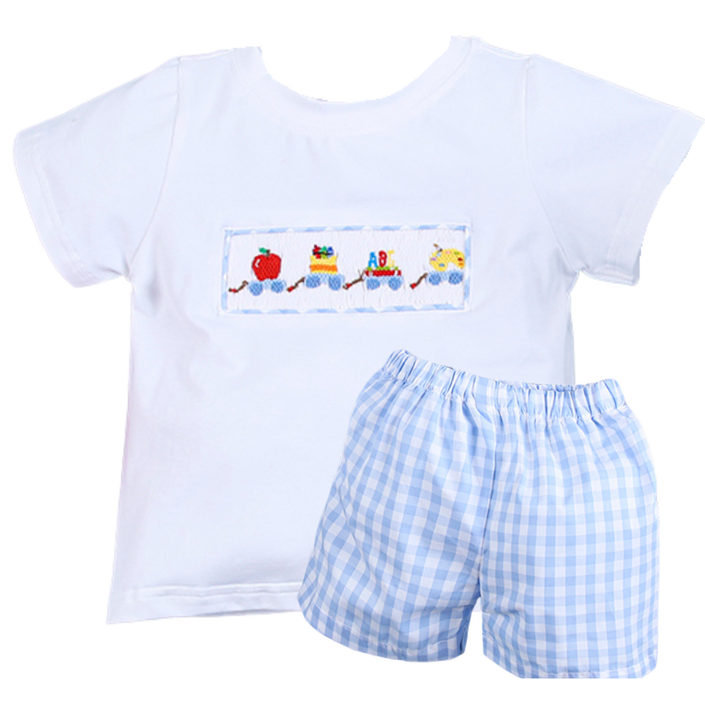 Smocked Train Back to School T-shirt/Short Set