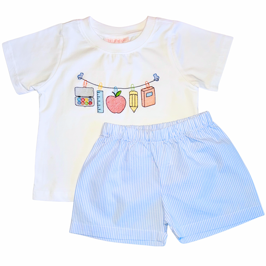 Embroidered Back to School T-shirt/Short
