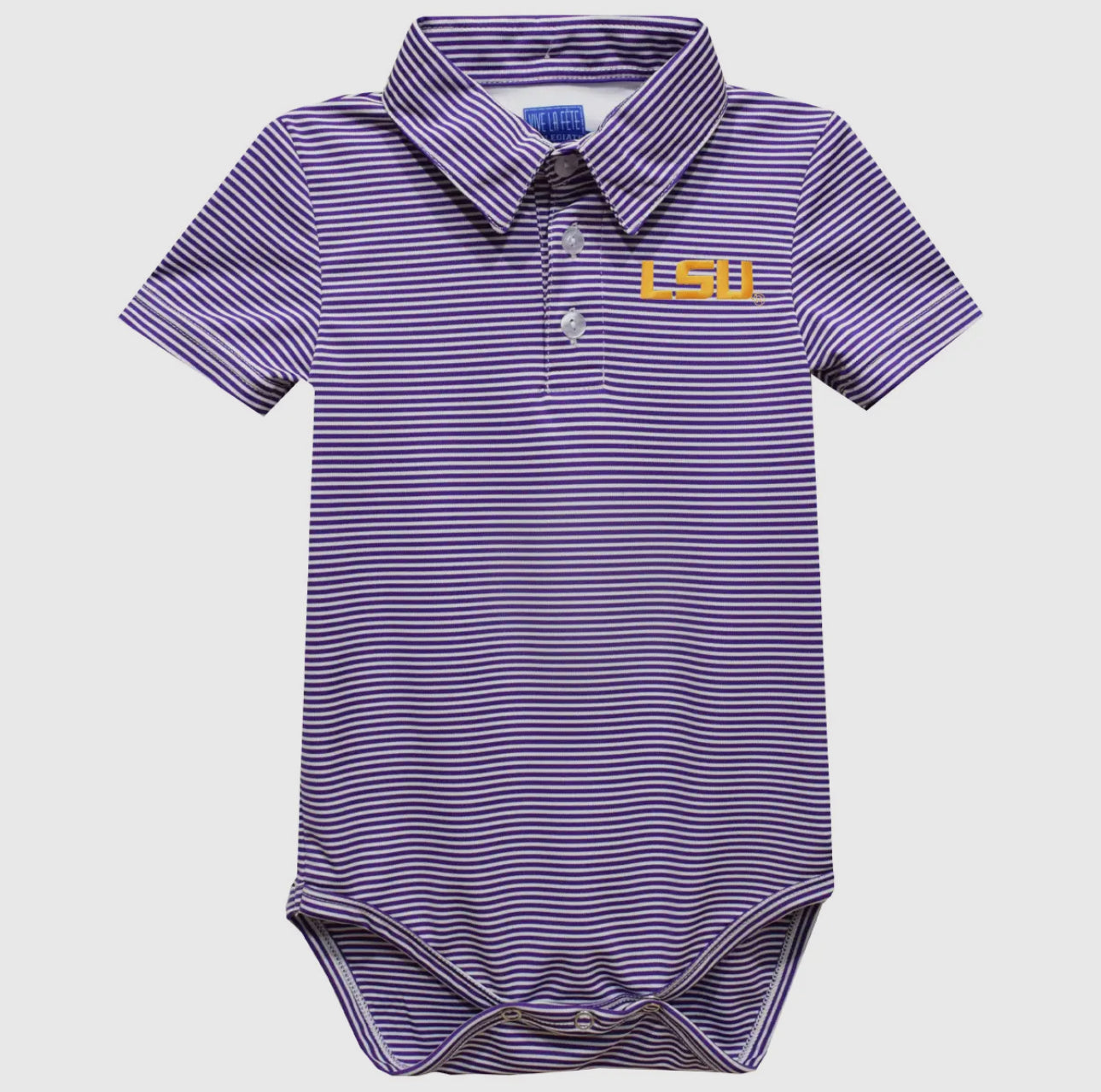 LSU Embroidered Knit Polo Onesie