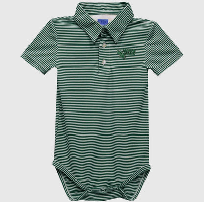 North Texas Mean Green Embroidered Knit Polo Onesie