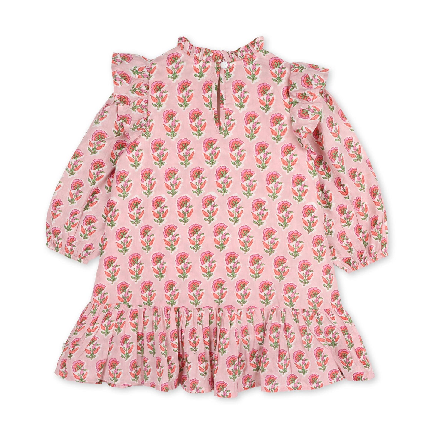 Pink floral dress on a white background