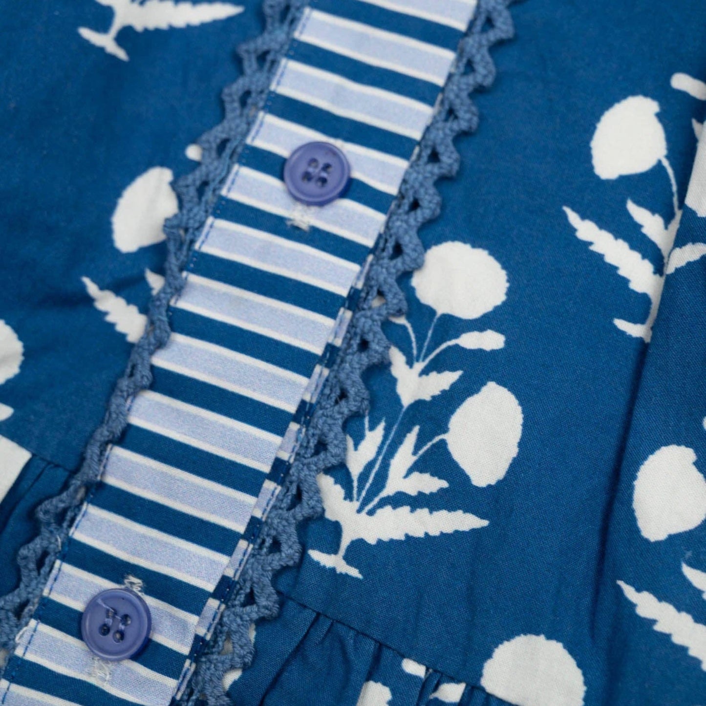Blue and white flower patterned bubble on white back ground 