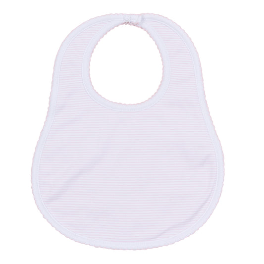 White ribbed baby bib on a white background