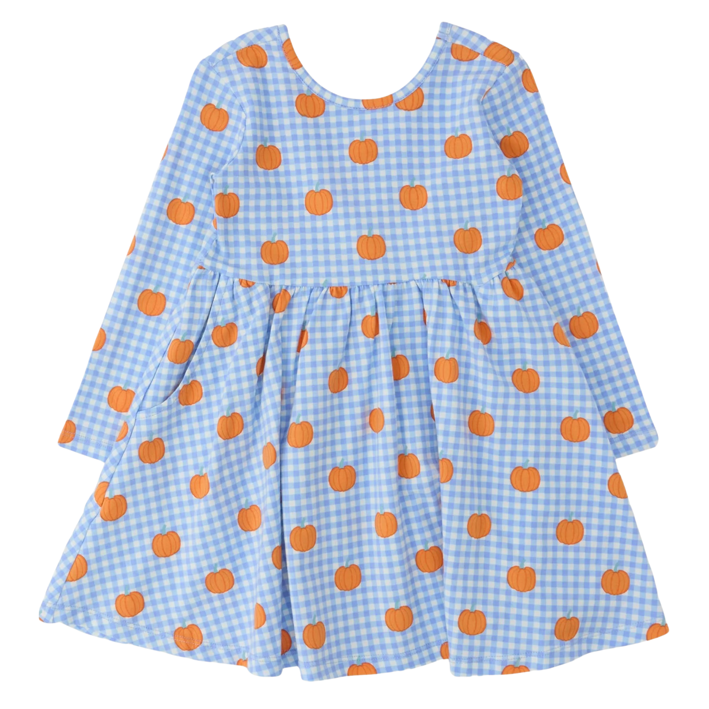 Pumpkin Patch Gingham Twirl Dress