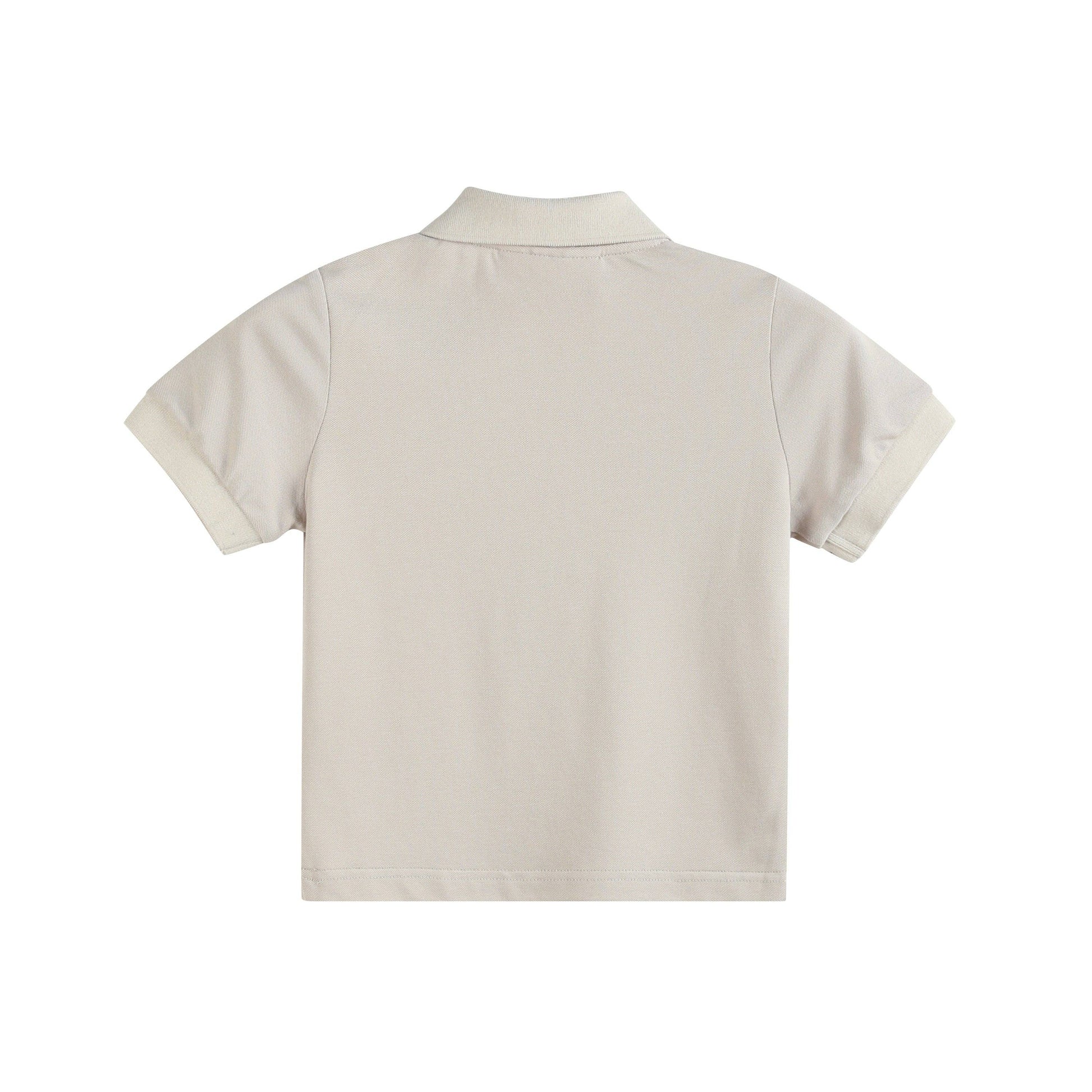 Beige polo shirt on a white background