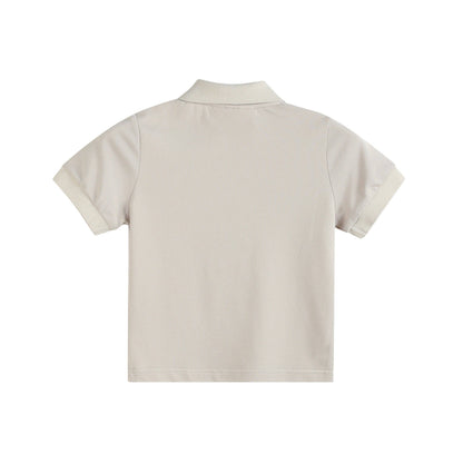 Beige polo shirt on a white background