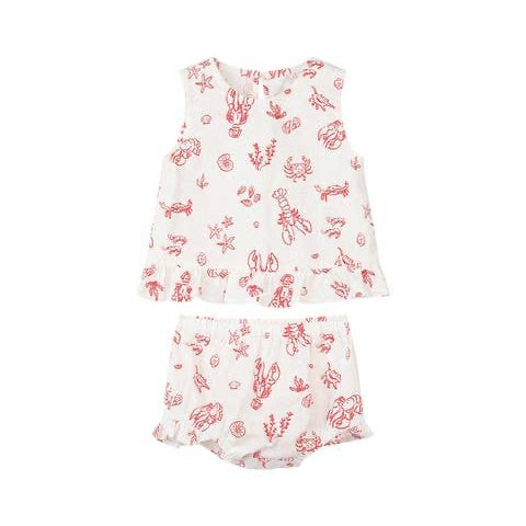 Sierra Diaper Set - Red Nautical Scene