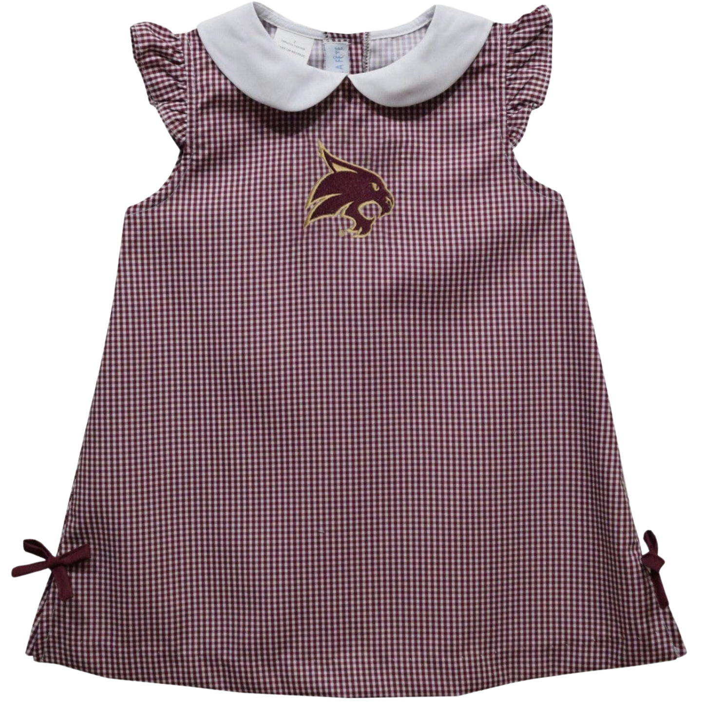 Texas State Embroidered Gingham A Line Dress