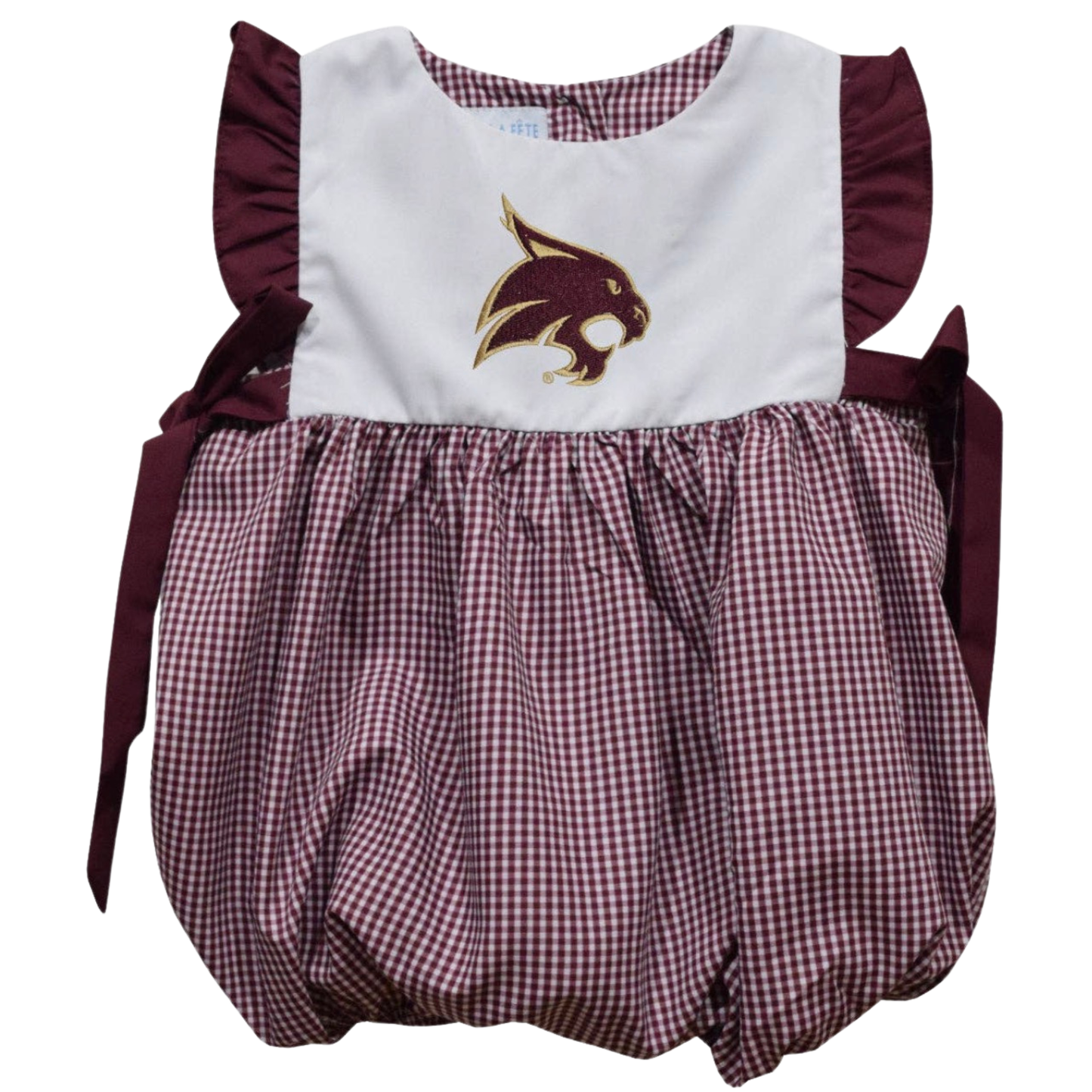 Texas State Embroidered Girl Bubble with Bows