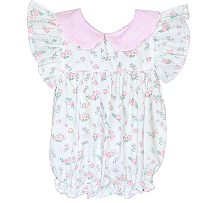 Pink, White & Green Floral Bubble