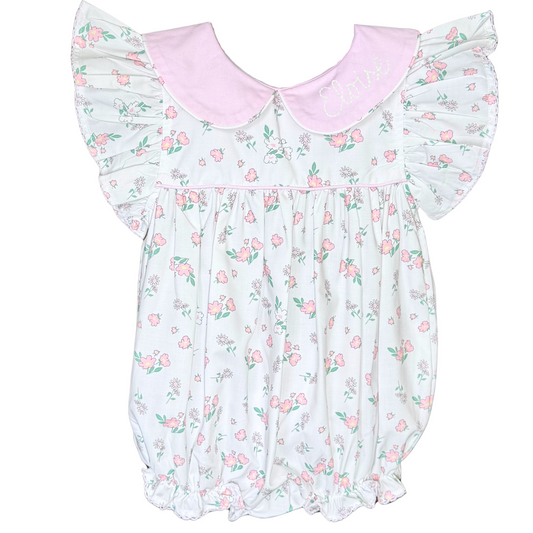 Pink, White & Green Floral Bubble