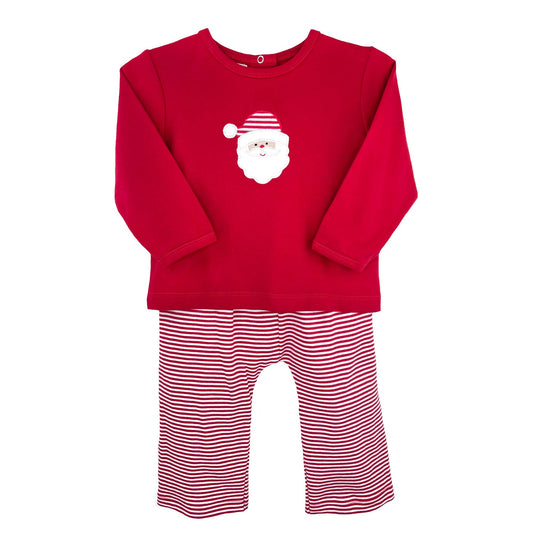 Santa Applique Knit Top and Pant Set