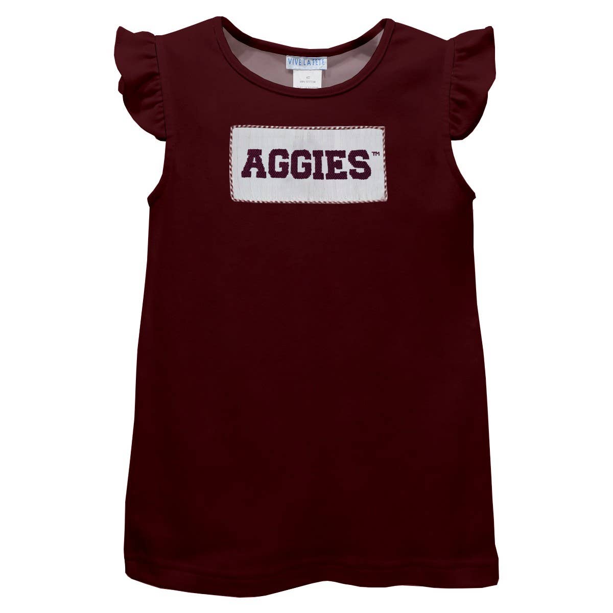 Texas AM Aggies Smocked Maroon Knit Angel Sleeve T-shirt READY TO SHIP