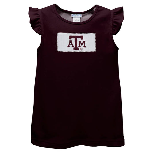Texas A&M Aggies Smocked Maroon Knit Angel Sleeve READY TO SHIP