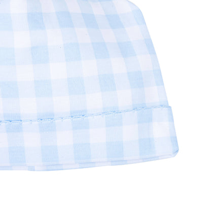 Baby Checks Hat - Blue