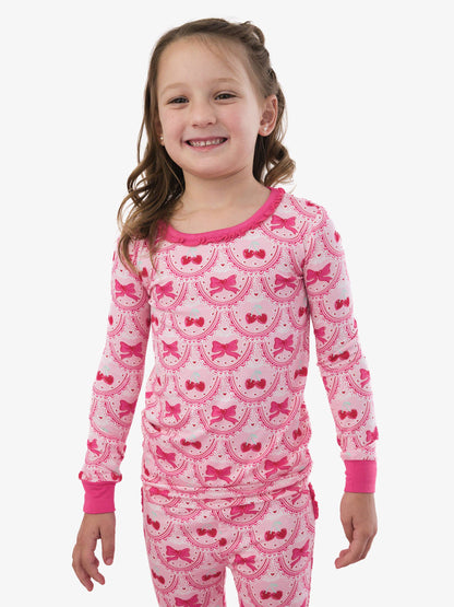Love You Cherry Much Ruffle Long Sleeve Pajama Set