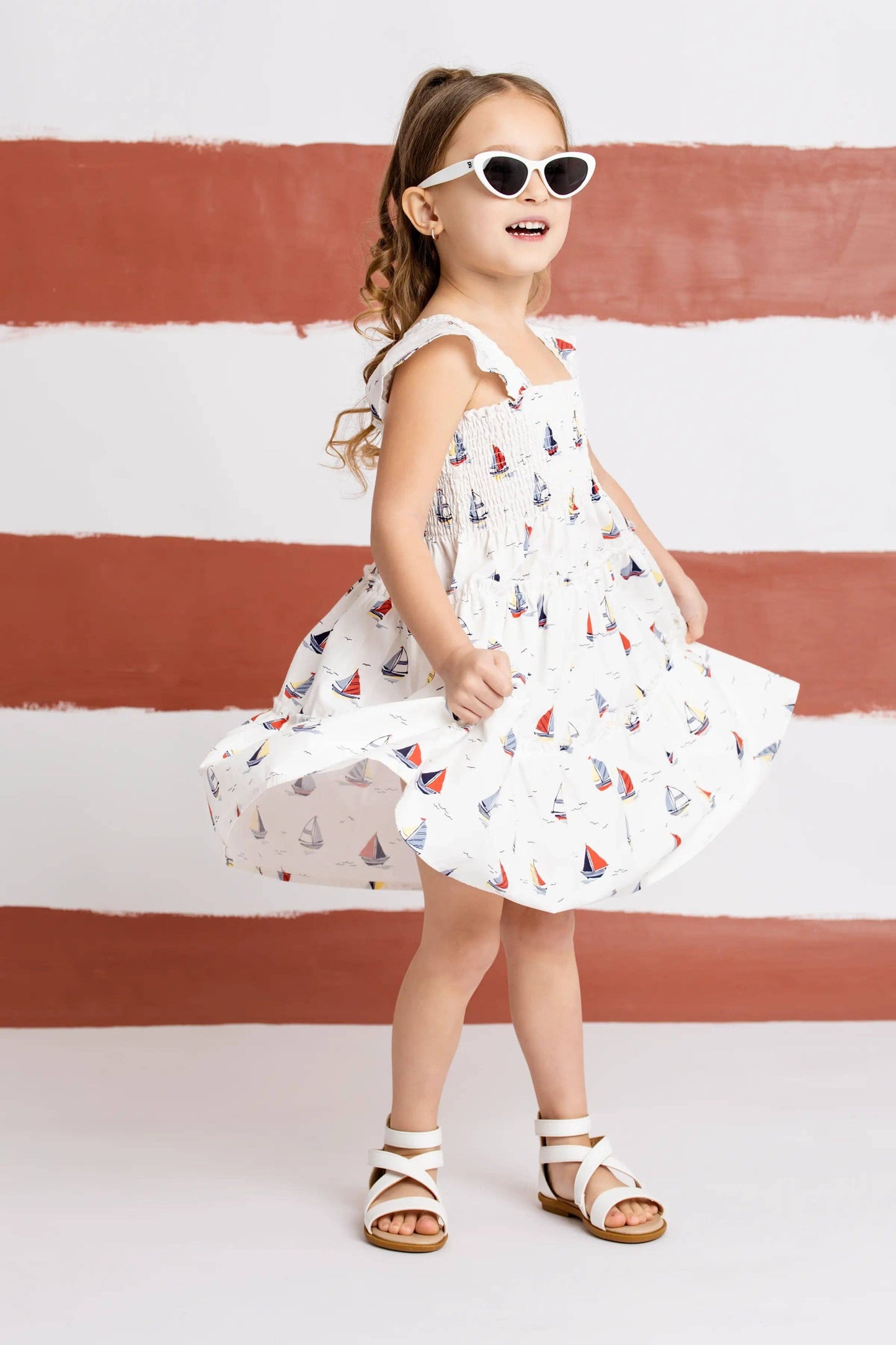 Girls Flutter Sleeve Dress - Little Skippers