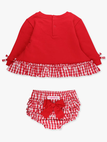 Heart Gingham Ruffle Bow Bloomer Set