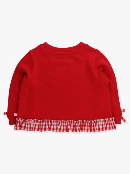 Heart Red Gingham Ruffle Bow Sweatshirt