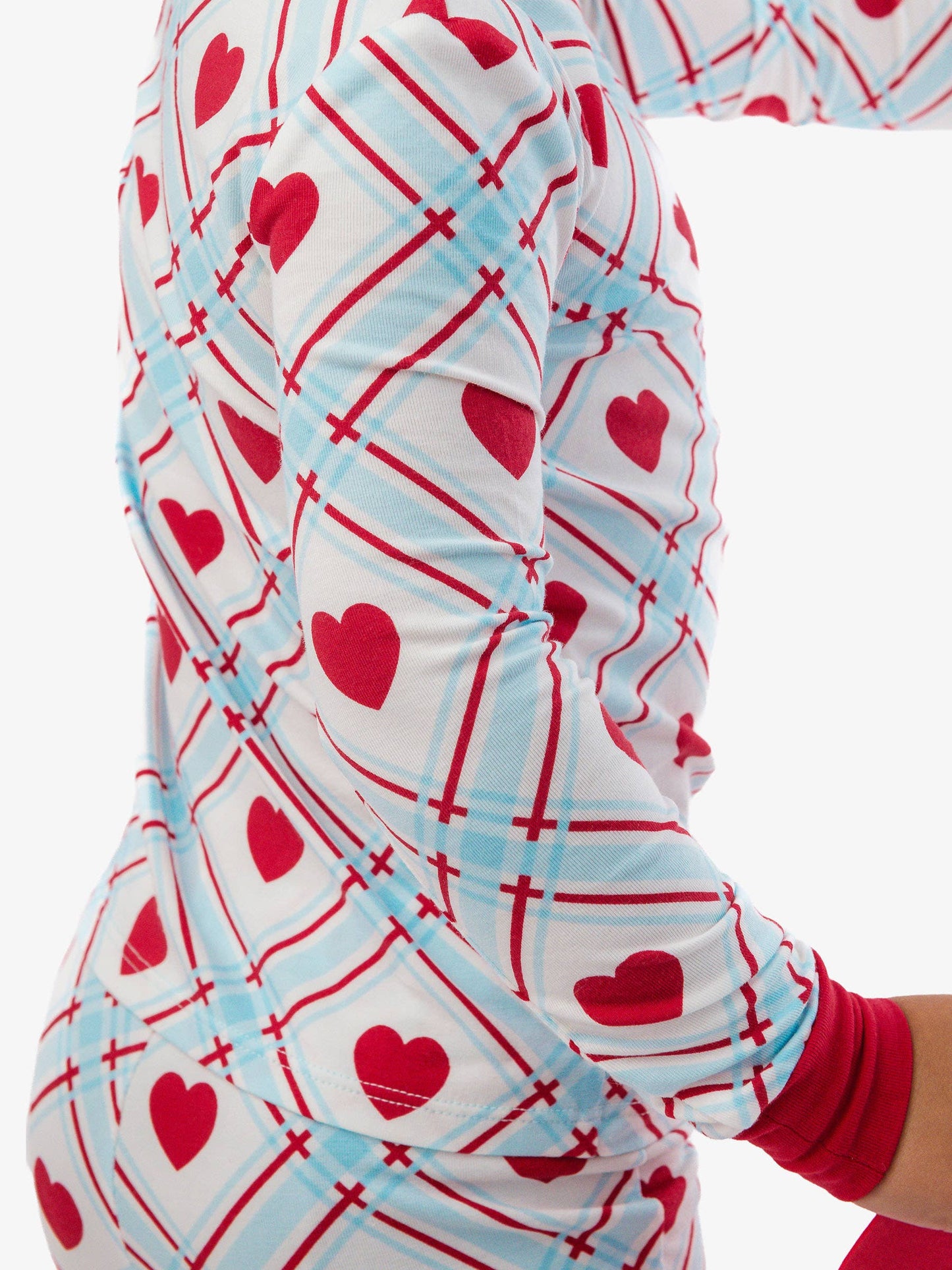 Blue Sweetheart Plaid Long Sleeve Pajama Set