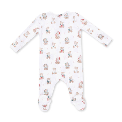 Christmas Teddy Bears Uni - 2 Way Zipper Footie