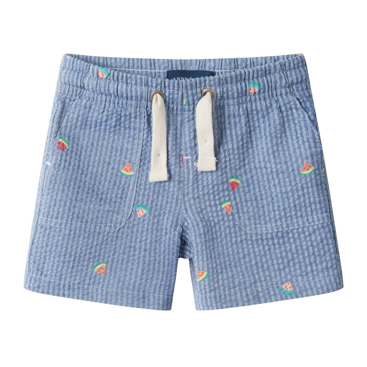 Infant Buttondown & Short Set | Watermelon Stripes
