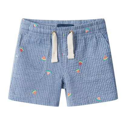 Infant Buttondown & Short Set | Watermelon Stripes